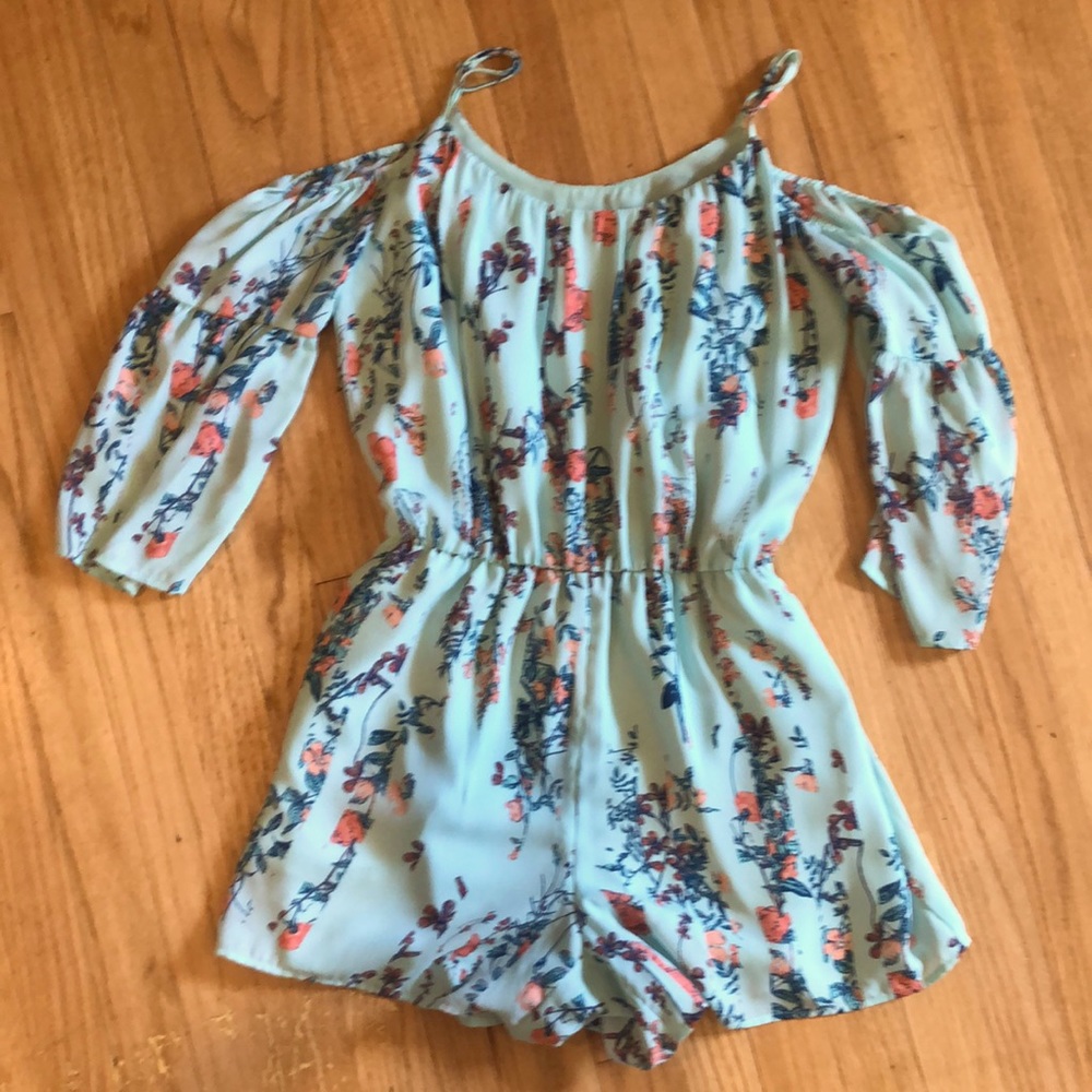 Blue Floral Kids Romper